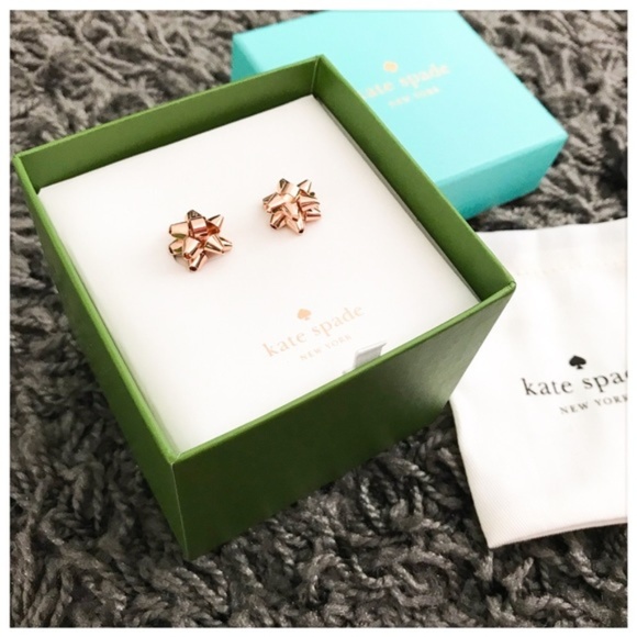 kate spade Jewelry - ♠️ NWT Kate Spade Rose Gold Bourgeois Bow Studs ♠️